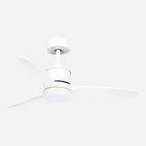 Ventilador Dc Barrax 18w Blanco 3aspas 6vel 106d Luz Opcional 2250lm 3000-4500-6500k Remoto+memoria+temporizador