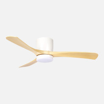 Ventilador Dc Paterna 18w Blanco/haya 3aspas 6vel 117d Luz Opcional 2250lm 3000-4500-6500k Remoto+memoria+temporizador