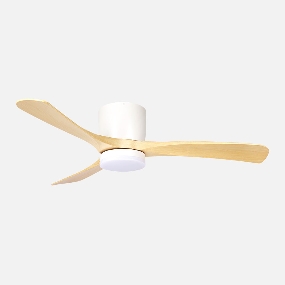 Ventilador Dc Paterna 18w Blanco/haya 3aspas 6vel 117d 2250lm 3000-4500-6500k Remoto+memoria+temporizador