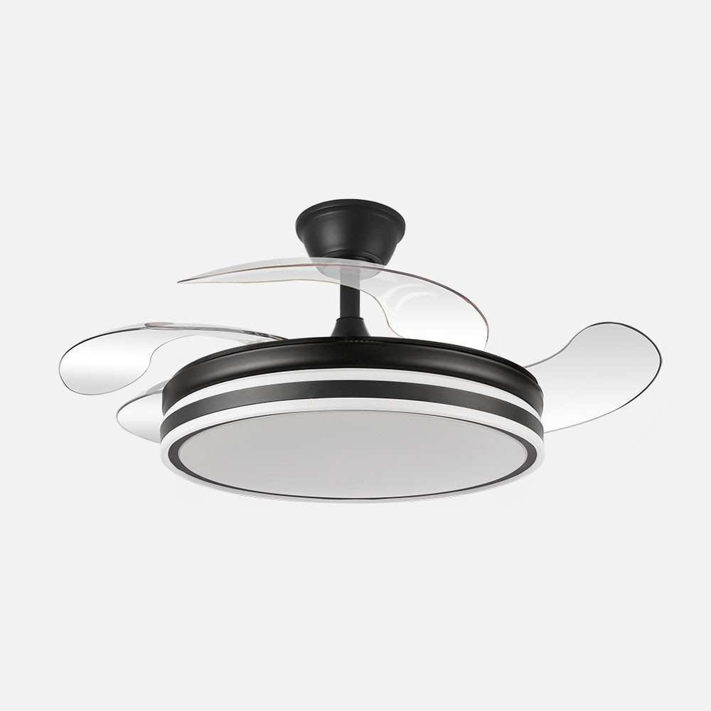 Ventilador Bayomo 59w 6980lm Negro 4 Aspas Desp. 34,5/42x50/107d.3 Color. Motor Dc..remoto+Reg.Intensidad