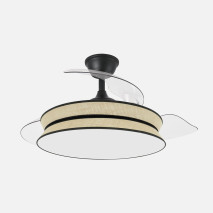 Ventilador Decor 72w Negro/natural Negro 108d 3asp  7200lm 3000-4000-6000k Remoto+memo+temp