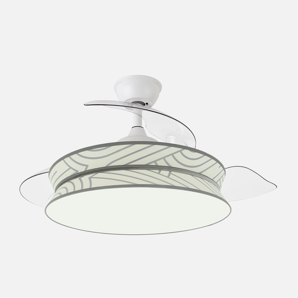 Ventilador Decor 72w Blanco/blanco Plata 108d 3asp 7200lm 3000-4000-6000k Remoto+memo+temp