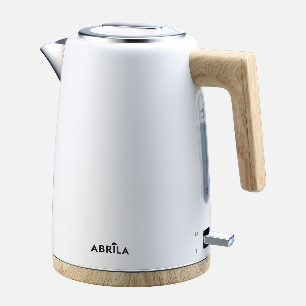 Hervidor De Agua Elec.thaler Blanco/haya/plata 1,7l 2200w Base Giratoria Tacto Frio,apagado Autom.seguridad 24x22,5x15,5cm