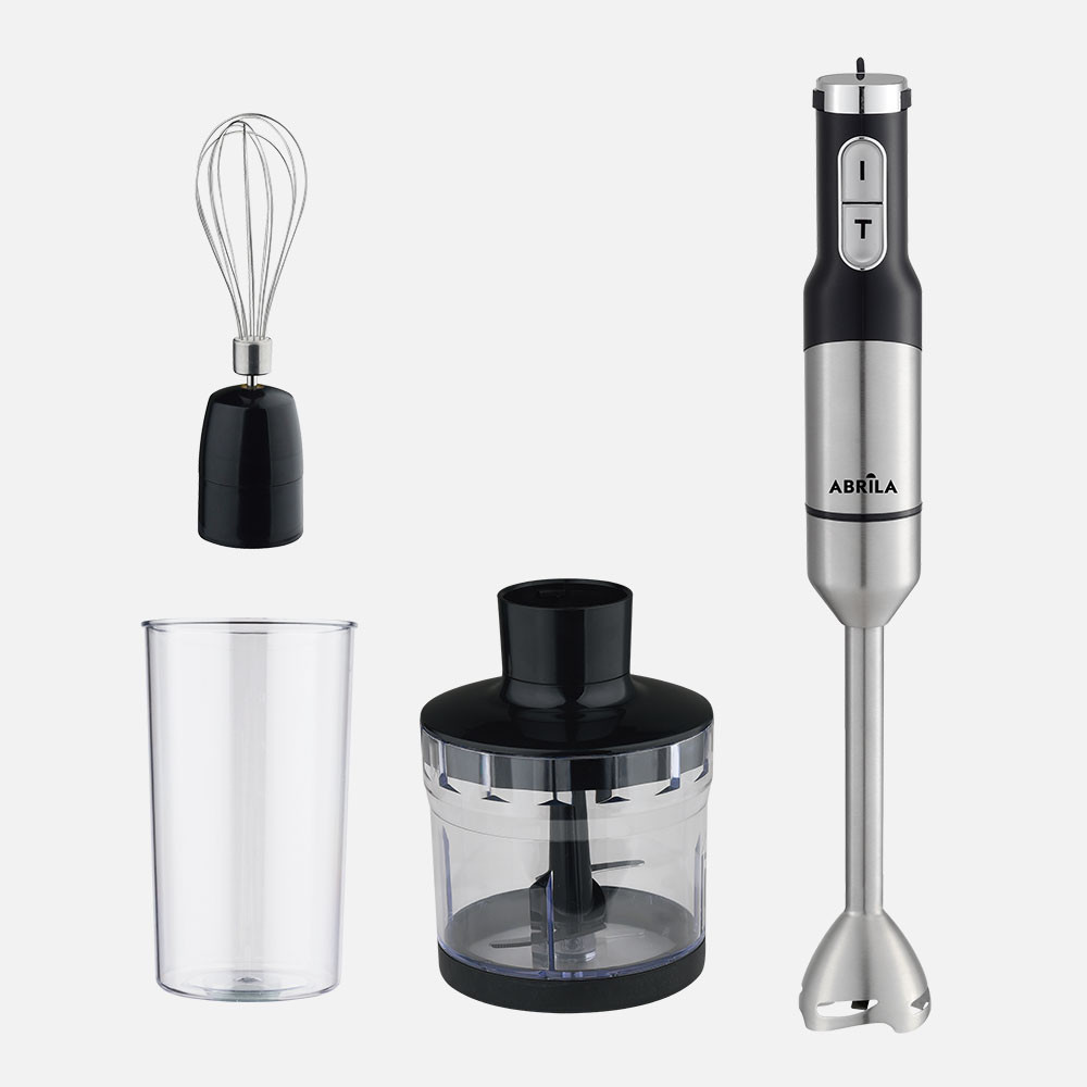 Batidora De Mano Amur 1500w Dc Negro/niquel 2vel Ajustables Cuchillas Ac.inox.vaso+picador+batidor Desmontable 41,5x6,5x6,5cm