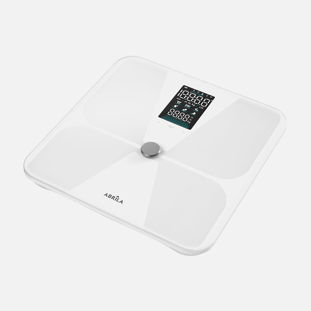 Bascula Baño Chayton Cap.180kg Blanco Vidrio Temp6mm Display Analis15dat. Memoria Bluetooth 2,5x28x28cm