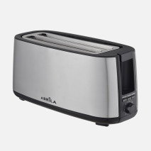 Tostador Pan Muga 1400w Negro/plata 7niv.tostado.descongelacion, Apag.automatico,2ranuras,recogemigas 17x38x14,5cm