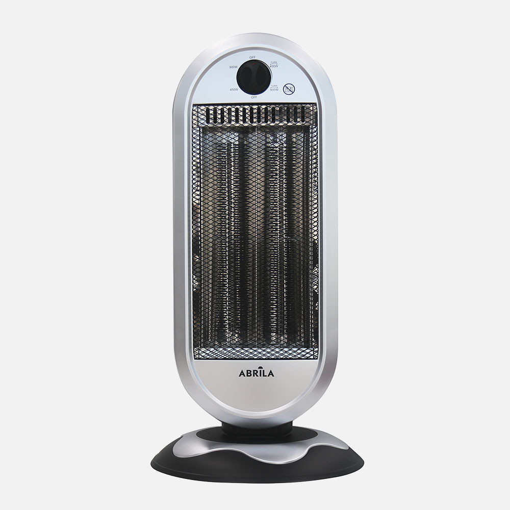 Estufa Elect.de Carbono Fulgor 900w Negro/plata 2potencias Oscilante 2elemntos Asa Antivuelco Termost.reg 60x30x30cm