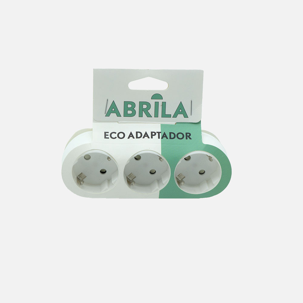 Eco Adaptador 3tomas Blister Mod7 2p+e 16a 230v Blanco Protecc.Infantil 5x14x8cm