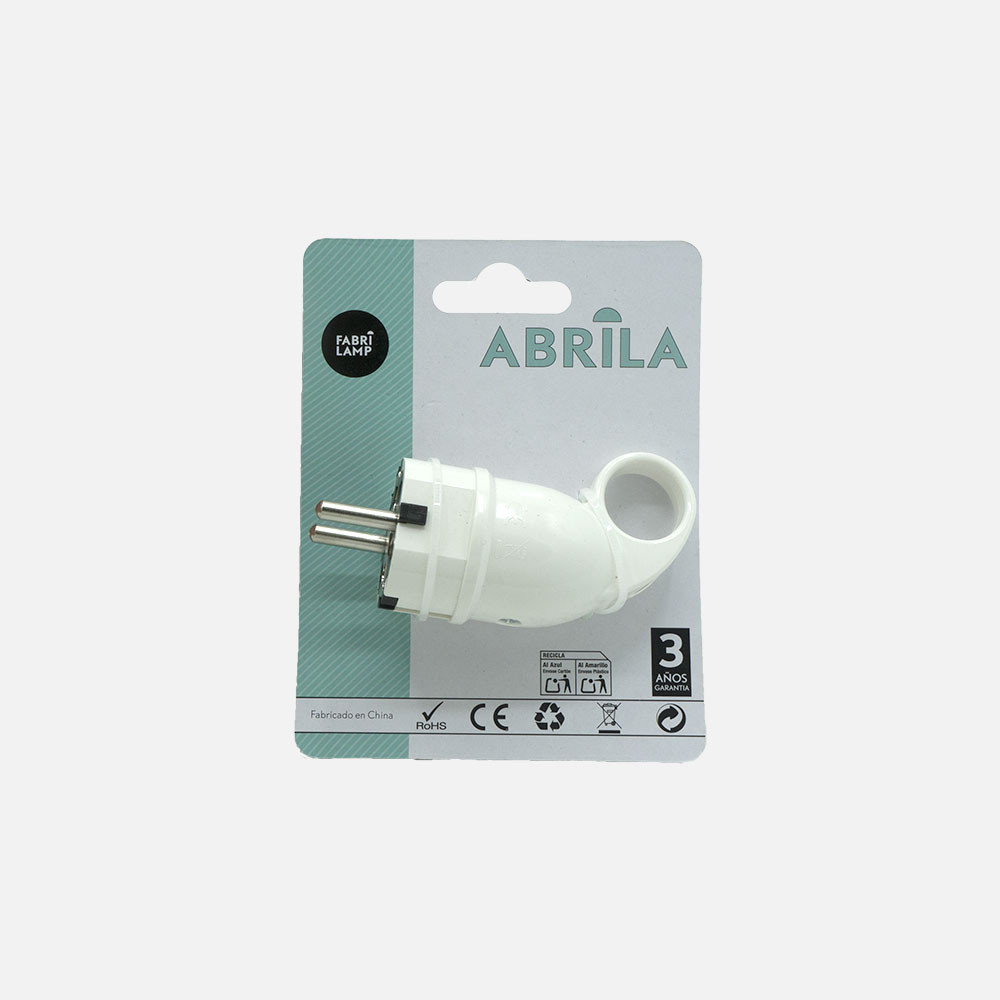 Eco Clavija Blister Mod6 2p+e 16a 230v Blanca 4,5x3,5x10cm C/anilla Tirador
