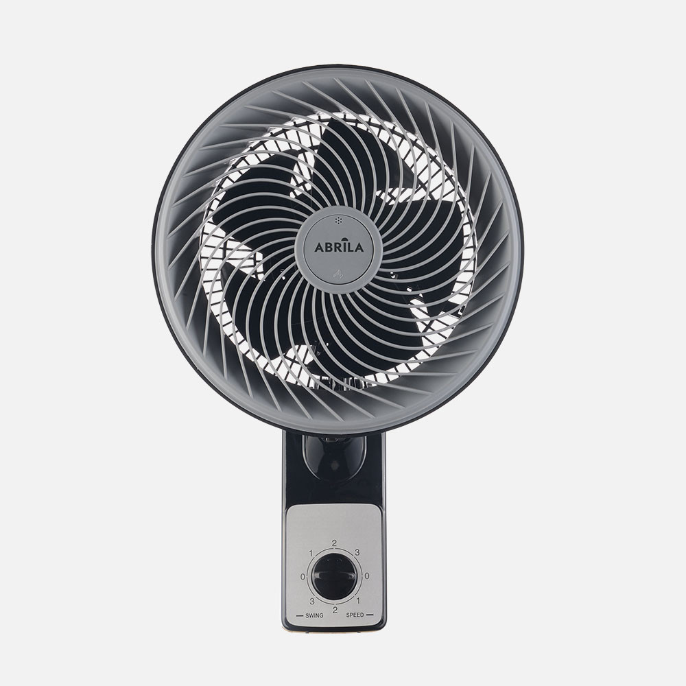 Ventilador Pared Aeolus 75w Negro/gris 3vel 5aspas 27d Alta Velocidad Fijo Y Rotatorio Orientable 45,5x27x34cm