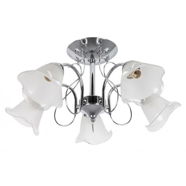 Plafon Serie Marsella 5xe14 Cromo 25x56d Plafon Serie Marsella 5xe14 Cromo 25x56d