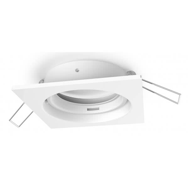 Aro Empotrable Serie Inteca Cuadrado Orientable Blanco 8x8