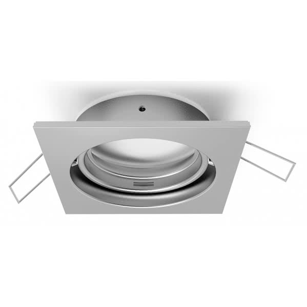 Aro Empotrable Serie Inteca Cuadrado Orientable Niquel 8x8 Aro Empotrable Serie Inteca Cuadrado Orientable Niquel 8x8