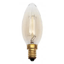 Bombilla Incandescencia Vintage Vela 25w E14 35dx96 Calida