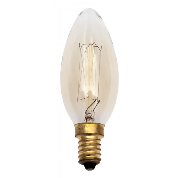 Bombilla Incandescencia Vintage Vela 25w E14 35dx96 Calida