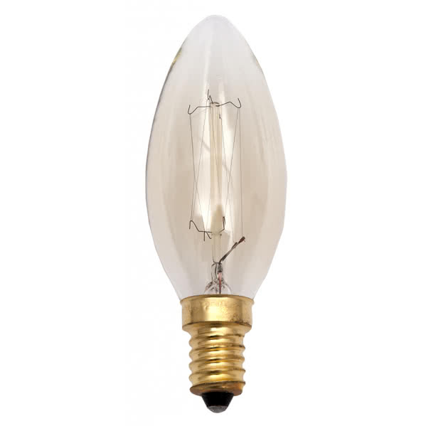bombilla Incandescencia Vintage Vela 40w E14 35dx96 Calida