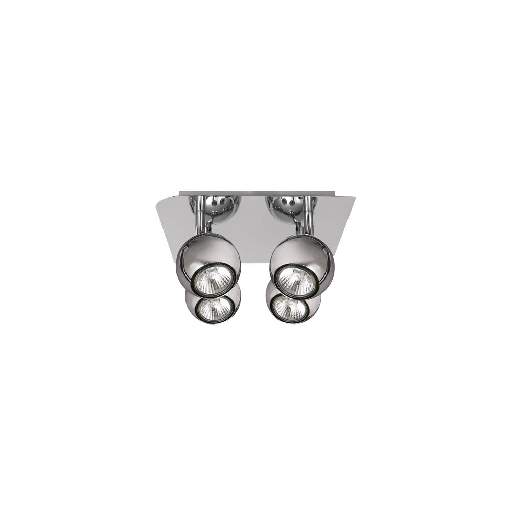 Plafon Foco Dali Cromo 4xgu10 Bomb. Halog. Incl.14x25x25