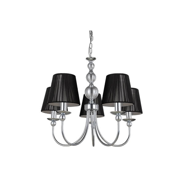 Lampara Serie Montecarlo Negro 5xe14 54x53 Lampara Serie Montecarlo Negro 5xe14 54x53