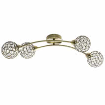 Regleta Kegan Cristal 4xg9 Cuero 18x65x23 Cm