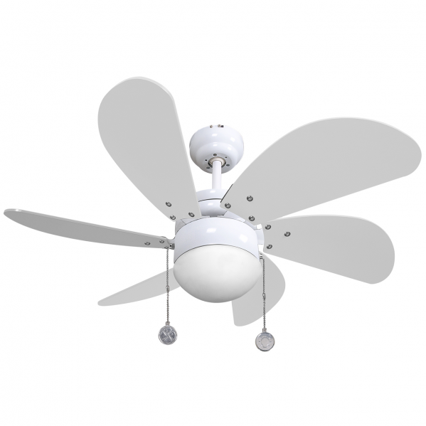 Ventilador Blanco Delfin 6 Aspas Blanc0 1xe27 41x65 D Ventilador Blanco Delfin 6 Aspas Blanc0 1xe27 41x65 D