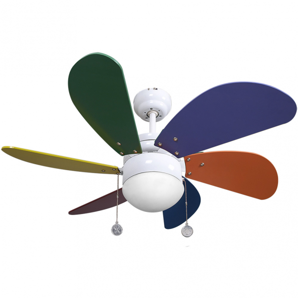 Ventilador Colores Delfin 6 Aspas Color 1xe27 41x85x85 Cm 3 Velocidades