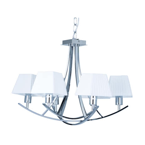 Lampara Serie Indiana Blanco/cromo 6xe14 48x70d Lampara Serie Indiana Blanco/cromo 6xe14 48x70d