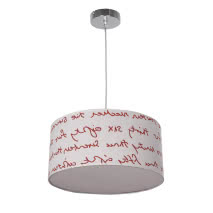 Colgante Letters Blanco/rojo 2xe27 Regx35d