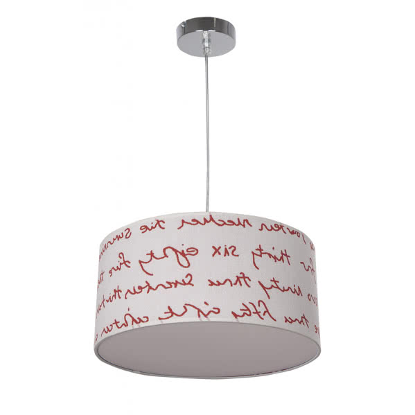 colgante Letters Blanco/rojo 2xe27 Regx35d