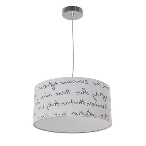 colgante Letters Blanco/azul 2xe27 Regx35d