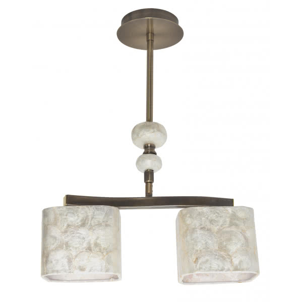 Lampara Darwin Cuero/nacar 2xe14 Regx39 Lampara Darwin Cuero/nacar 2xe14 Regx39