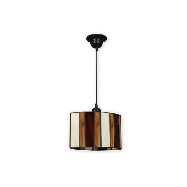 Colgante Alqueria 1xe27 Negro/beis/marron Regx22x28 Cm