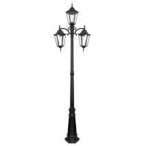 Farola Exterior Lisa Negro 3xe27 224x66