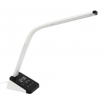 Flexo 10w  3000-4000-6500k Chaco 70,2x12x17,5 Cm 1350lm  C/puerto Usb, Orientb, Reloj, Temp, Alarma Y Calendario