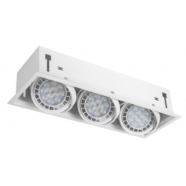 Foco Kardan Empotrar Cesar 3xr111 Blanco 18,5x48 Bombillas No Incluidas