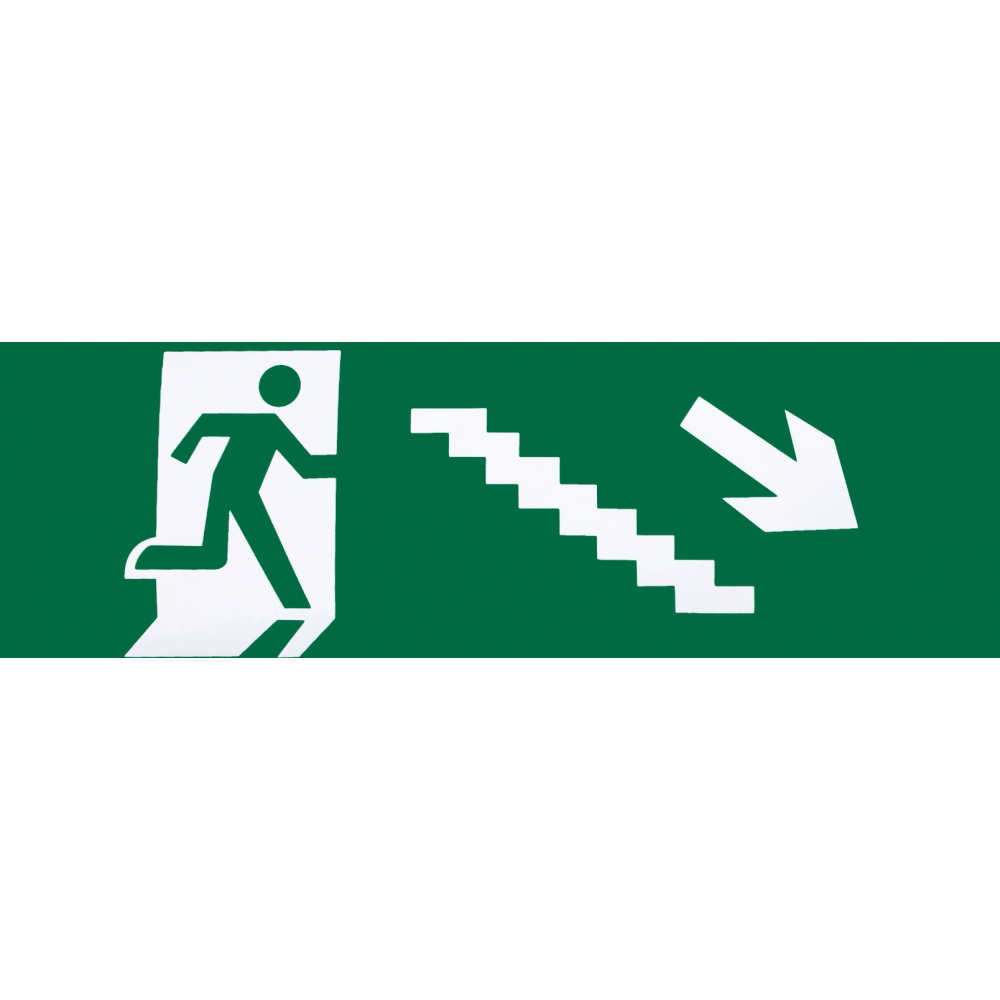 Adhesivo Salida Emergencia Escalera Derecha Bajada 6,5x20x0,01 Cm