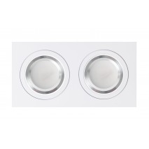 Regleta Foco Empotrar Blanco/cromo 2xg10 Incluida 12w 4000k 1200lm 17,5x9x2 Androide
