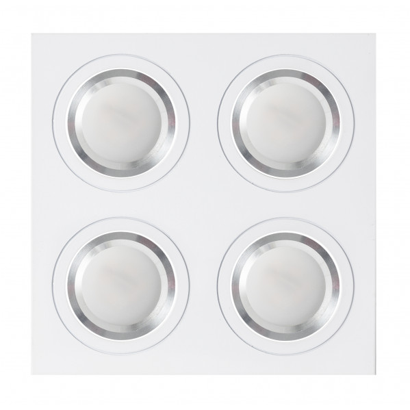 Plafon Foco Empotrar Blanco/cromo 4xgu10 Incluida 24w 4000k 2400lm 17,5x17,5x2 Androide