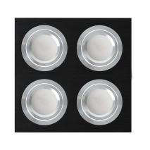 Plafon Foco Empotrar Negro/cromo 4xgu10 Incluida 24w 4000k 2400lm 17,5x17,5x2 Androide