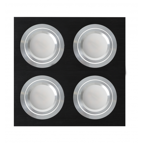 Plafon Foco Empotrar Negro/cromo 4xg10 Incluida 24w 4000k 2400lm 17,5x17,5x2 Androide Plafon Foco Empotrar Negro/cromo 4xg10 Incluida 24w 4000k 2400lm 17,5x17,5x2 Androide