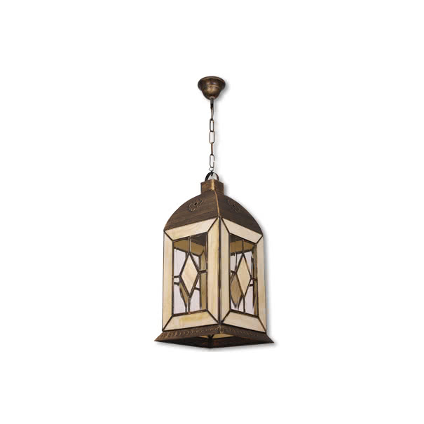 Farol Grande Califa 3xe27 Oro Viejo/Beis Regx33x33 Cm