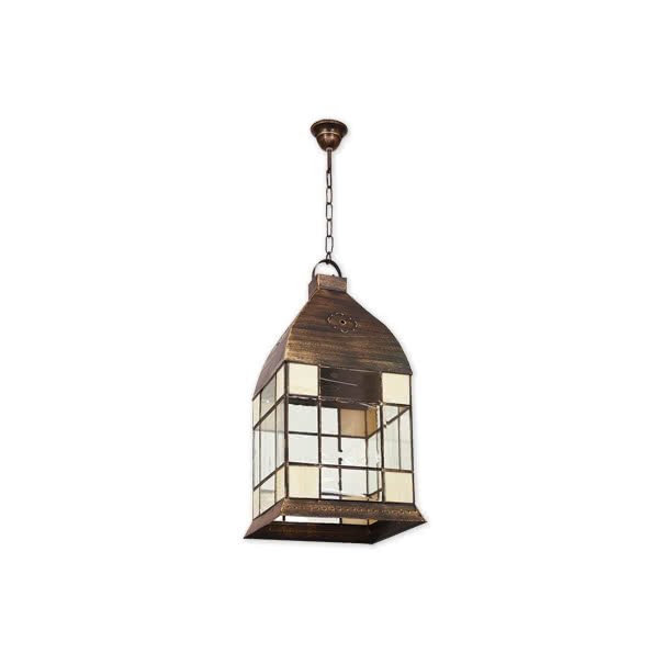 Farol Mediano Mudejar 1xe27 Beis REGx26x26 cm.