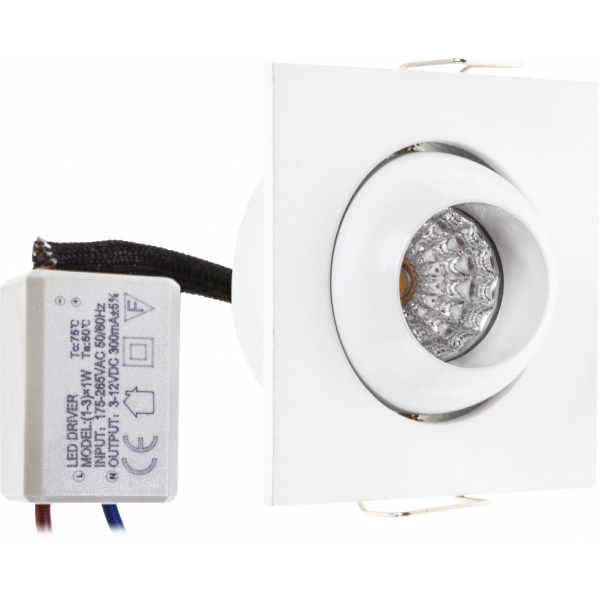 Empotrable Articula 1w 4000k Blanco Centavo 65lm 5x5 Empotrable Articula 1w 4000k Blanco Centavo 65lm 5x5