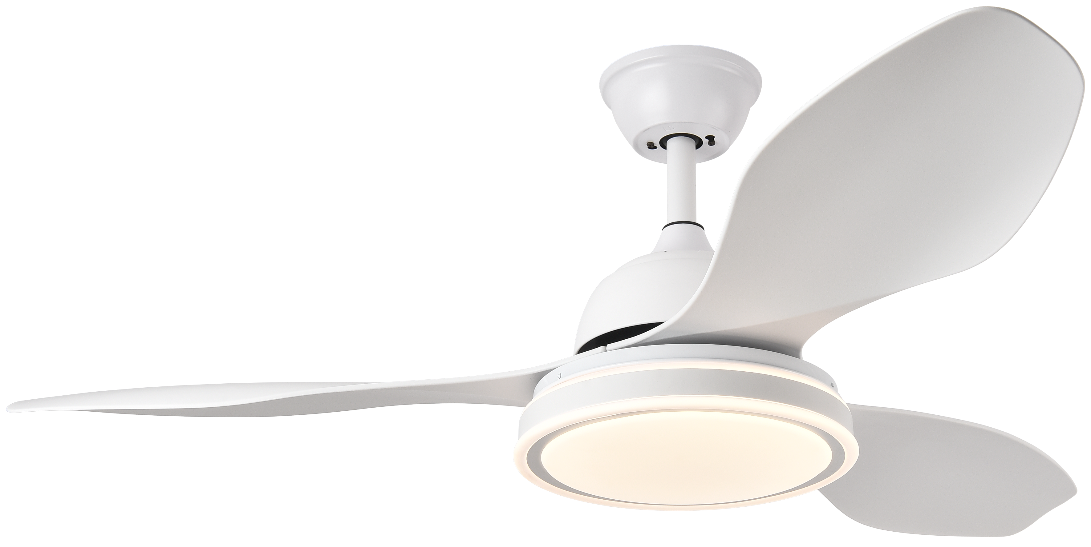 Ventilador de techo blanco con aspas ocultas, plafón 36W lampara ventilador  de techo con 3 C de luz y mando a distancia B Aero