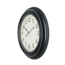 Reloj De Pared Iniko Negro/plata 61d Agujas Retro Gran Tamaño