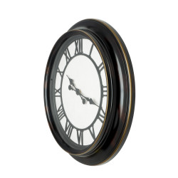 Reloj De Pared Almita Negro Rustico 60d  Agujas Retro Industrial Gran Tamaño