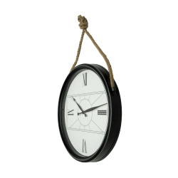 Reloj De Pared Zaman Negro 50d C/cuerda  Agujas Espada