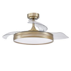 Ventilador Dc 72w Micenas Cuero 3asp.transp.108d  6vel 7200lm 3colores Remoto,memoria Y Temporizador 24