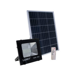 Proyector Solar Junot 150w 6500k Negro  2400lm C/remoto