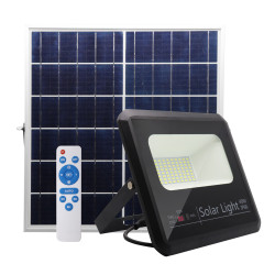 Proyector Solar Malaquita 40w 6500k Negro 3600lm (20,5x23x6)(35x23,5x2)cm mando y Cable 5m