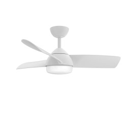 Ventilador 24w Dc Haur Blanco 3 Asp.6 Veloc.107d  2 Tijas C/remoto, Memoria Y Temp.3000-4000-6000k